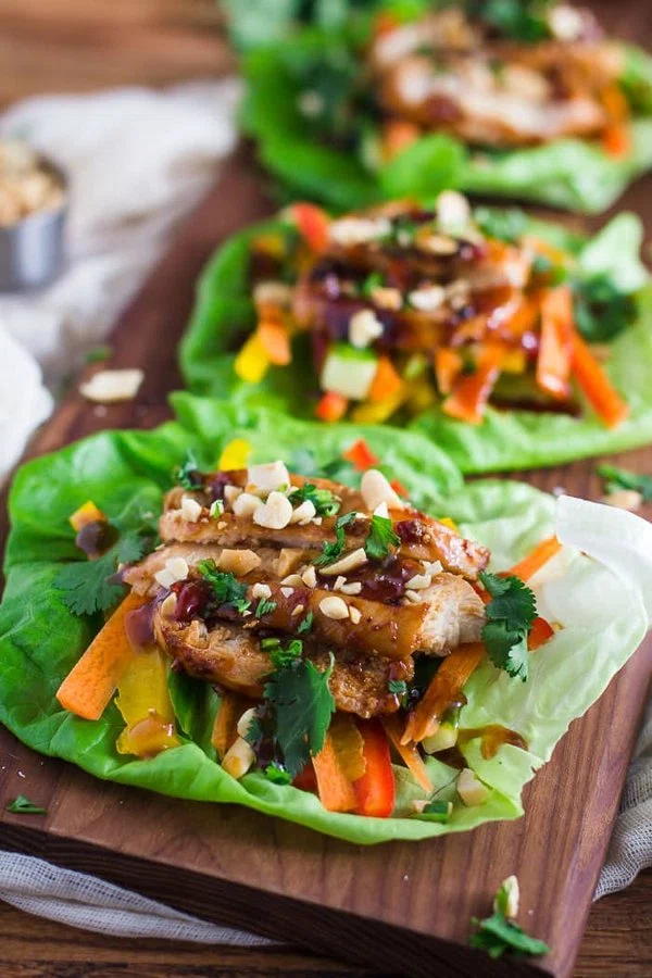 Healthy Thai Chicken Lettuce Wraps cover