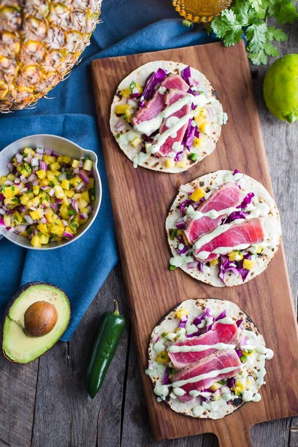 Ahi Tuna Tacos with Chunky Pineapple Salsa cover