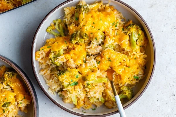 Broccoli Cheese Rice Casserole (High Protein!) cover