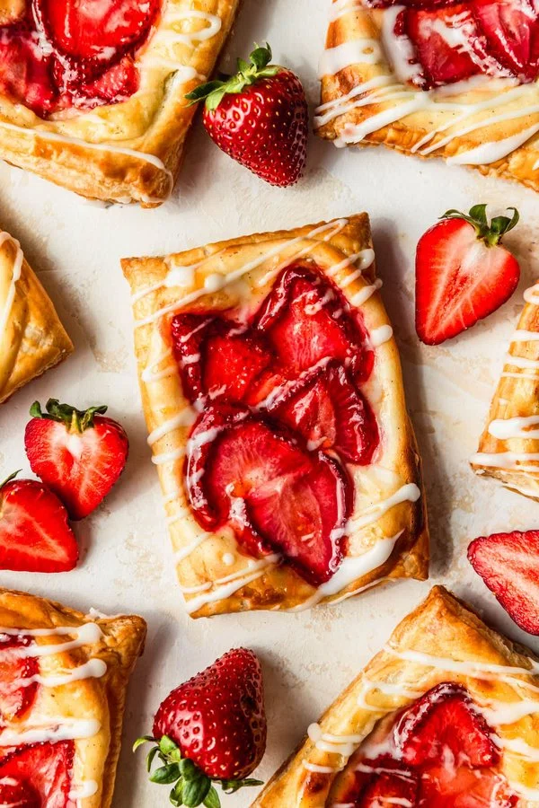 Cream Cheese Strawberry Danish with Puff Pastry cover
