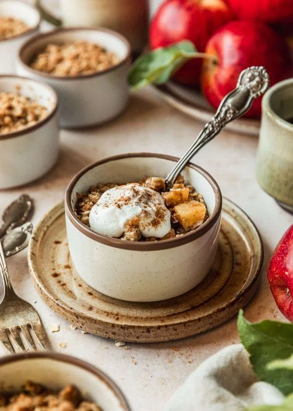 Mini Apple Crumbles with Buttery Oat Topping cover