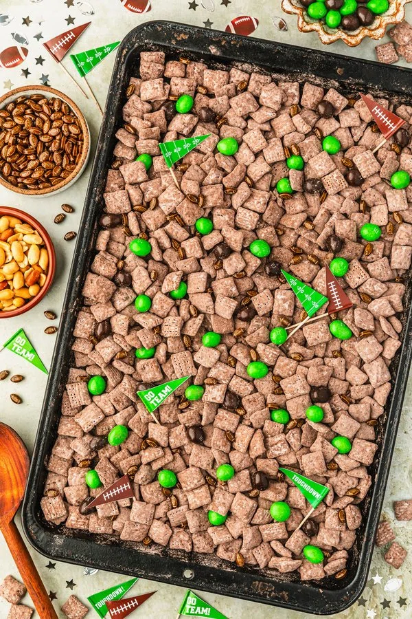 Easy Football Muddy Buddies for Game Day cover