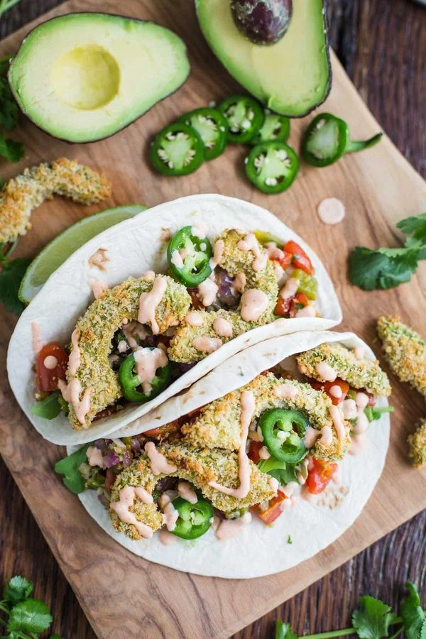 Baked Avocado Tacos w/ Roasted Veggie Salsa cover