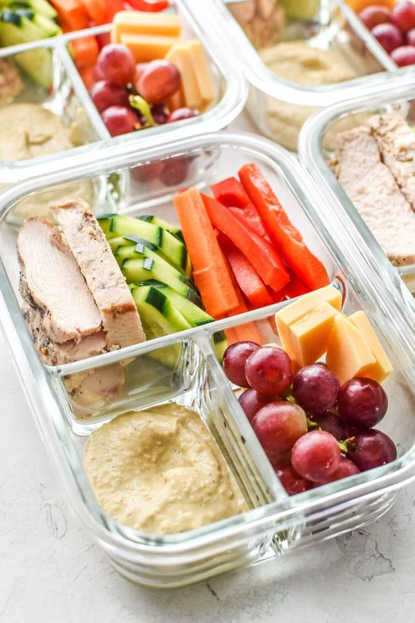 Chicken & Hummus Plate Lunch Meal Prep cover
