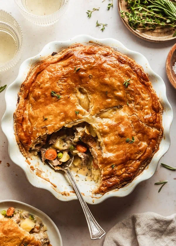 Easy Turkey Pot Pie with Puff Pastry cover