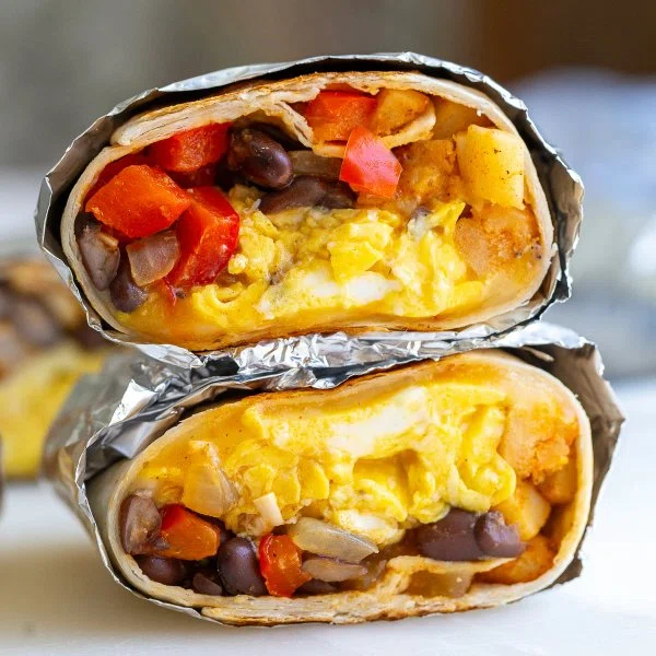 Easy Vegetarian Breakfast Burritos (Freezer-Friendly & Protein-Packed!) cover