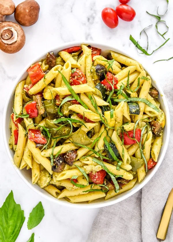 Roasted Veggie Pesto Pasta Salad cover