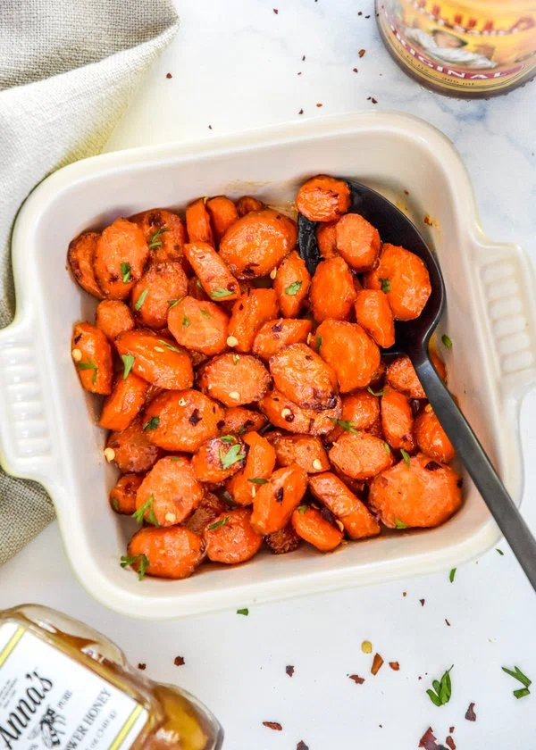 Air Fryer Hot Honey Glazed Carrots cover