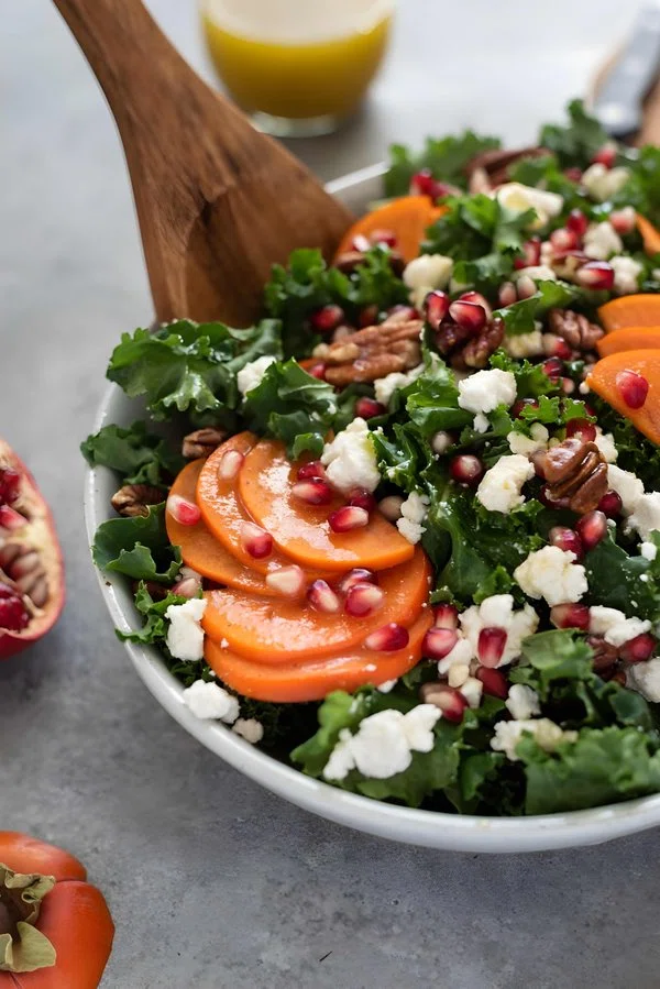 Holiday Salad with Kale, Persimmon and Pomegranate cover