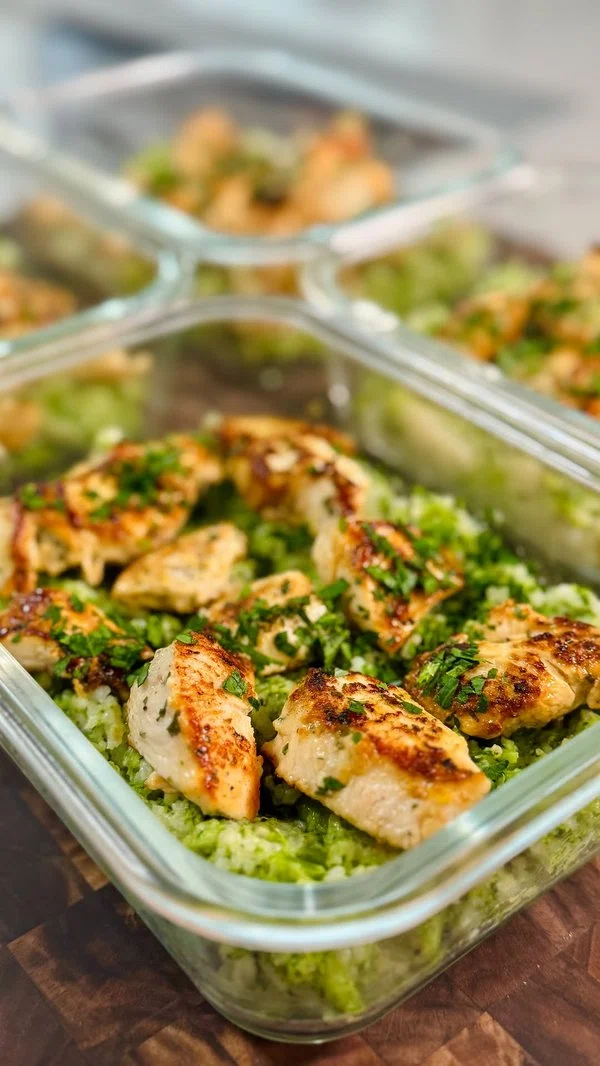 Lemon Garlic Chicken with Broccoli Cheddar Rice cover