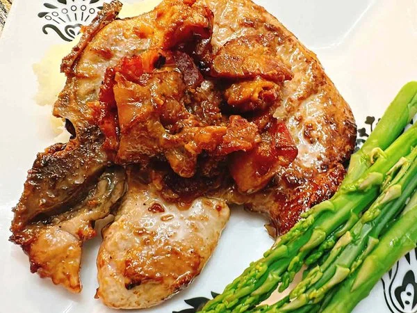 Pork Chops with Apples and Bacon cover