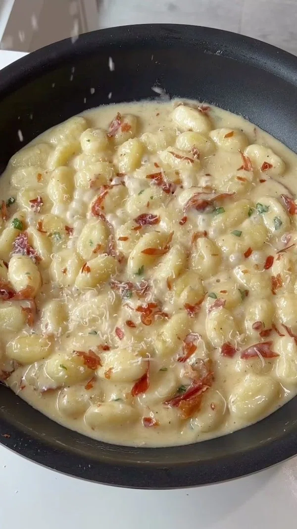 Truffle Cream Gnocchi with Crispy Prosciutto & Roasted Garlic cover
