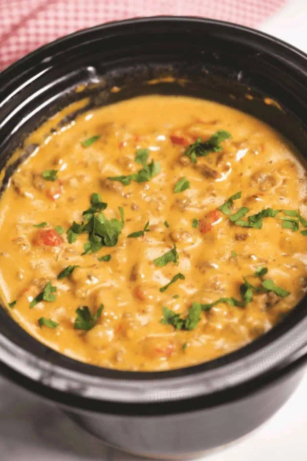 Crock Pot Cheeseburger Dip cover
