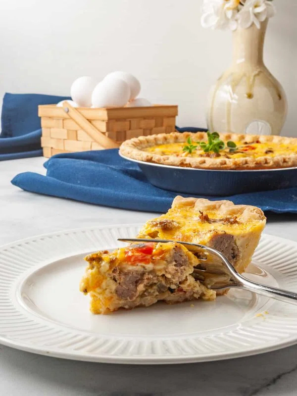 Lazy Quiche with Sausage, Onions, and Peppers cover