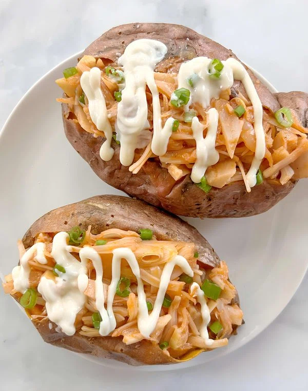 Vegan Stuffed Sweet Potatoes with Jackfruit cover