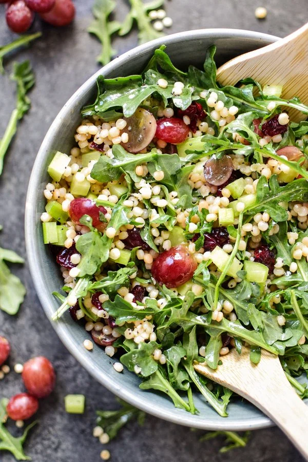 Make-Ahead Lemon Poppyseed Couscous Arugula Salad cover