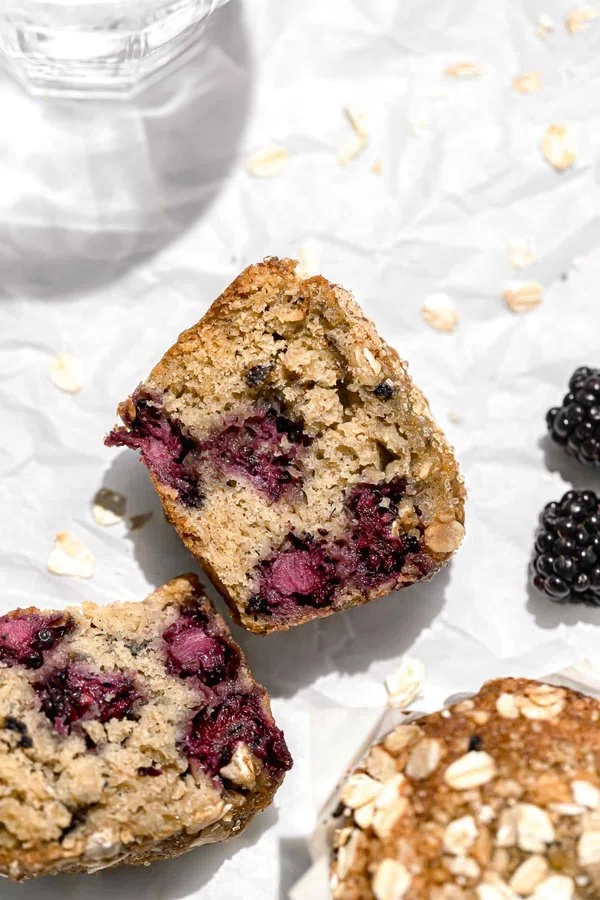Bakery-Style Blackberry Oatmeal Muffins cover