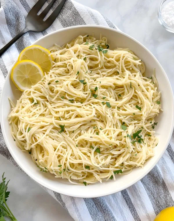 Dairy Free Garlic Lemon Pasta cover