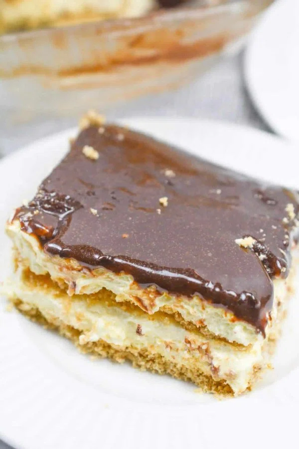 No-Bake Chocolate Eclair Cake cover
