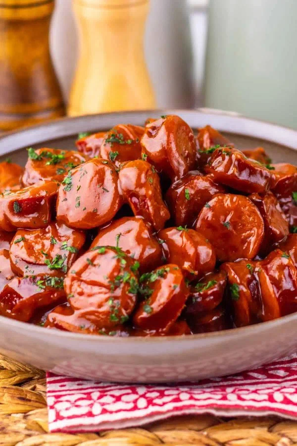 Sweet and Spicy Crock Pot Kielbasa Bites cover
