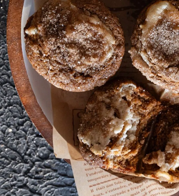 Brown Butter Gingerbread Muffins with Cream Cheese Swirl cover