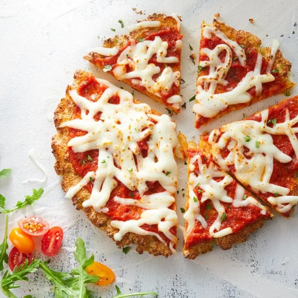 Cheesy Gluten-Free Cauliflower Crust Pizzas cover