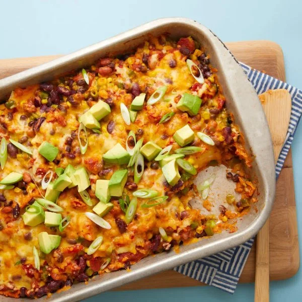 Vegetarian Bean and Cheese Taco Casserole cover