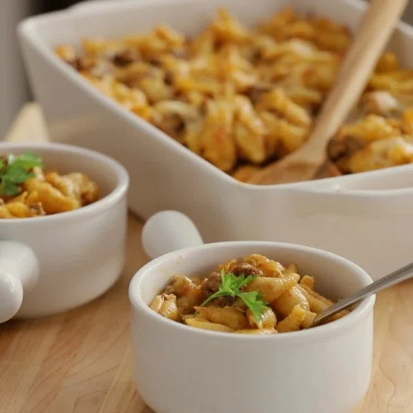Hamburger and Shells Casserole cover