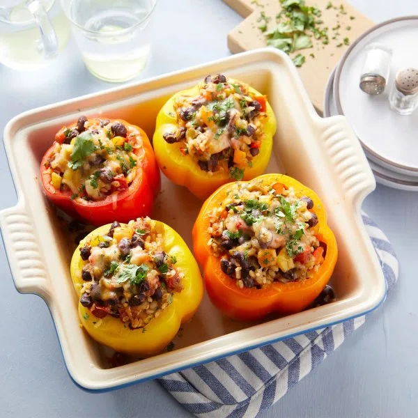 Mexican Black Bean & Cheese Stuffed Peppers cover