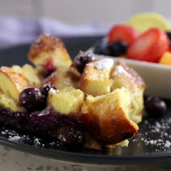 Lemon Blueberry Baked French Toast Casserole cover