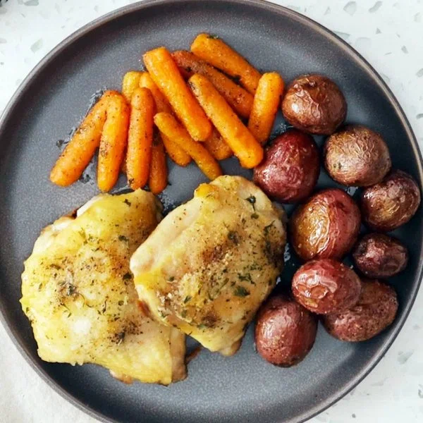 "No Chopping" Sheet Pan Chicken Dinner cover