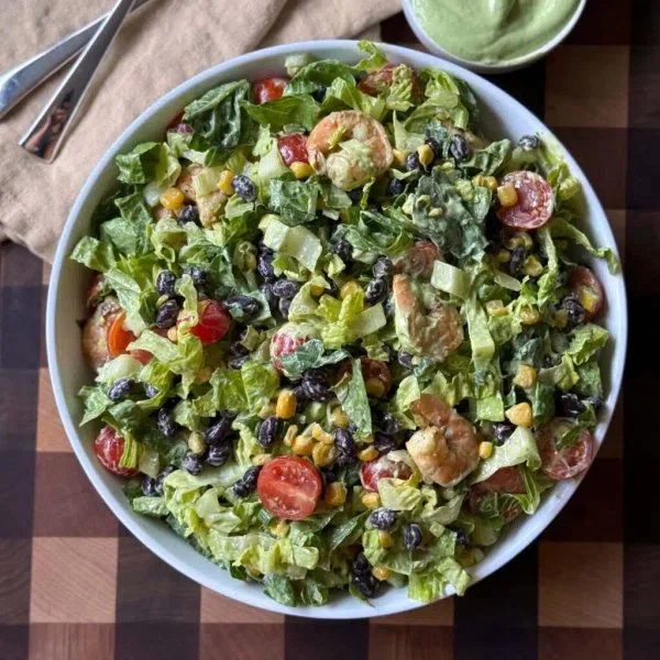 Southwest Shrimp Salad with Creamy Avocado Dressing cover